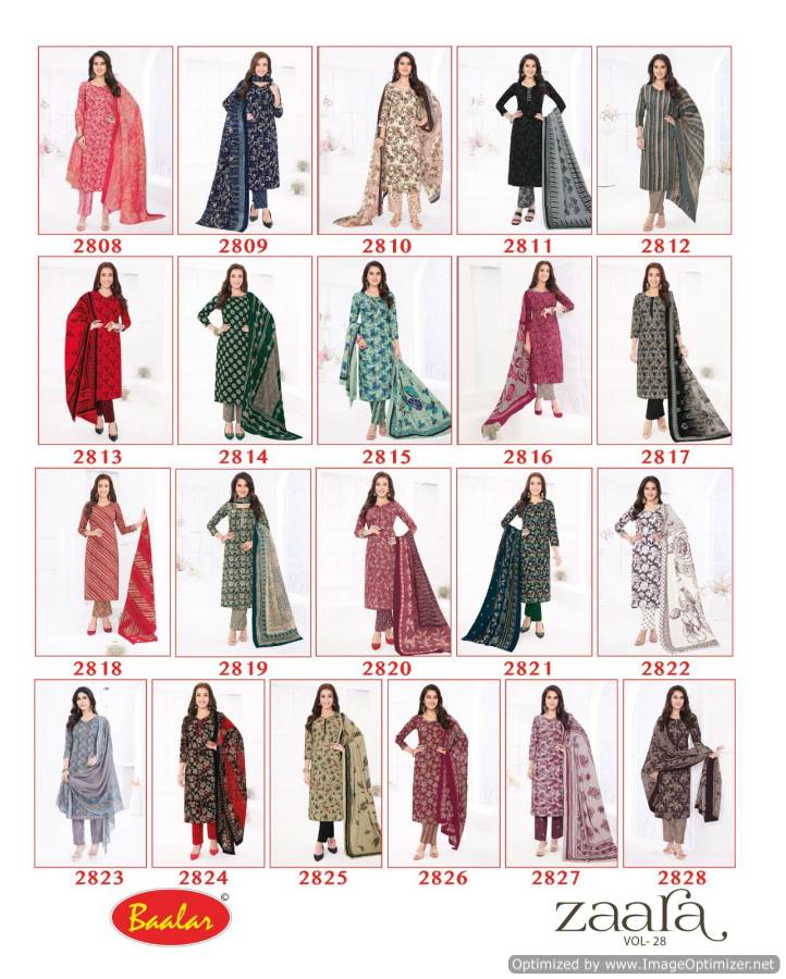 Zaara Vol 28 By Baalar Printed Cotton Kurti With Bottom Dupatta Wholesale Price In Surat
